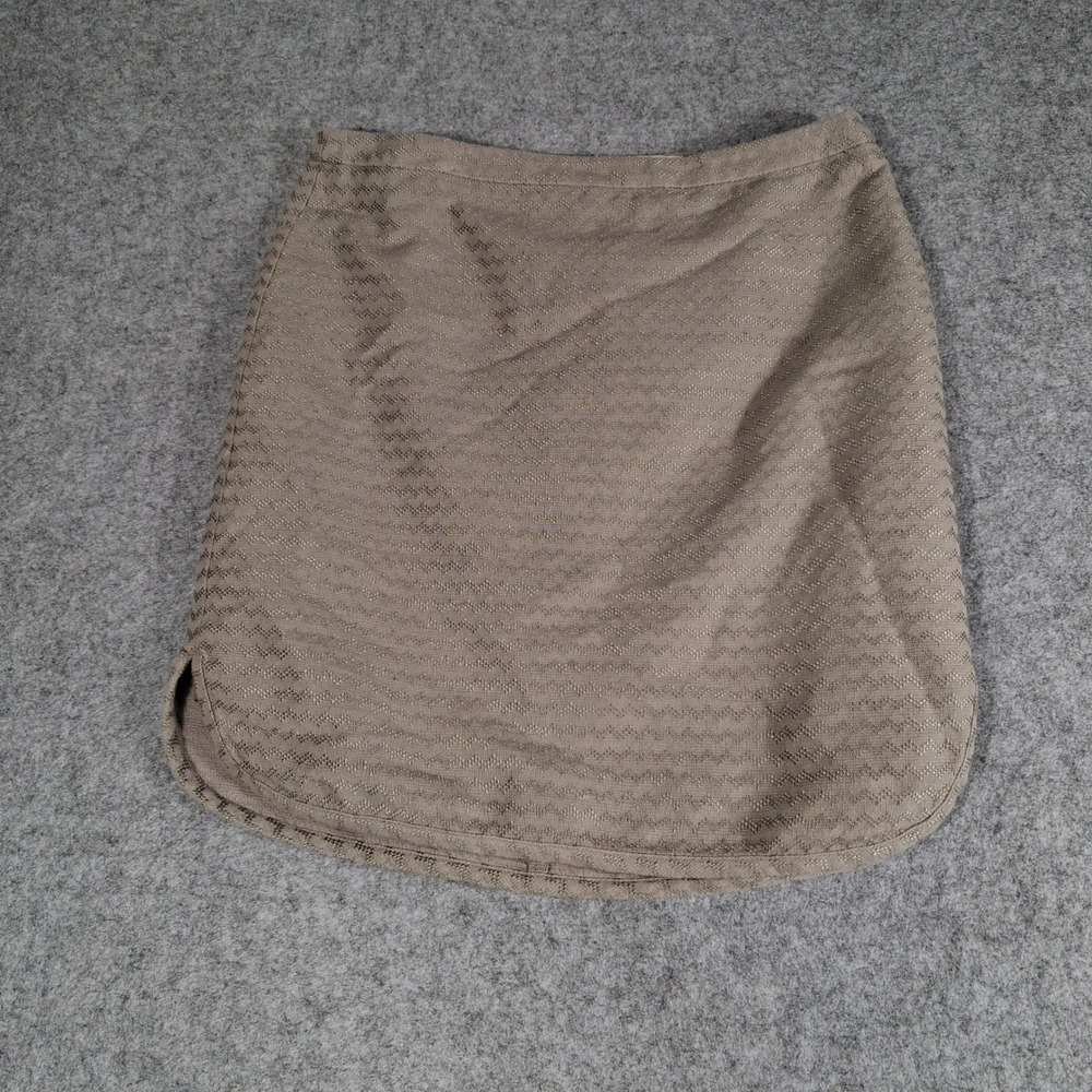 Loft Mini Skirt Womens 6 Taupe Textured Chevron Tulip Hem Ann‎ Taylor